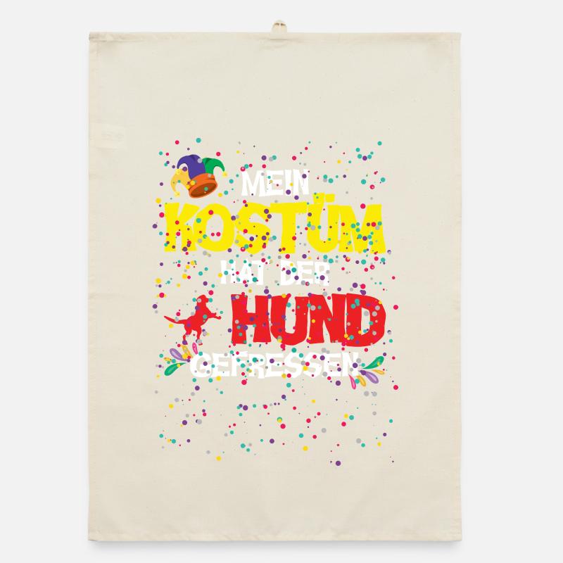 Carnaval costumé de chien mangé Drôle de carnaval Torchon bio