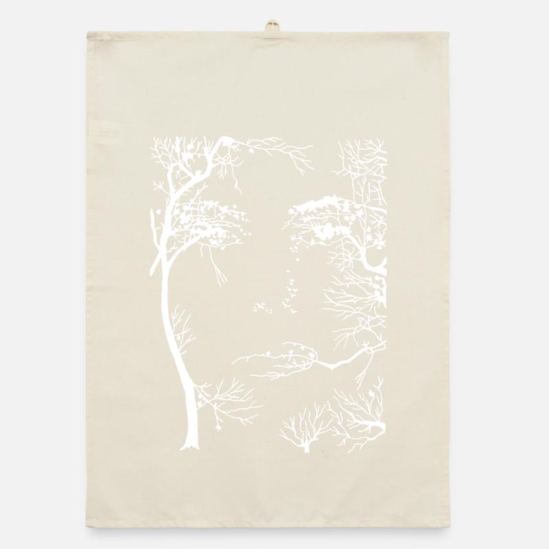 Le visage de la forêt (blanc) Torchon bio