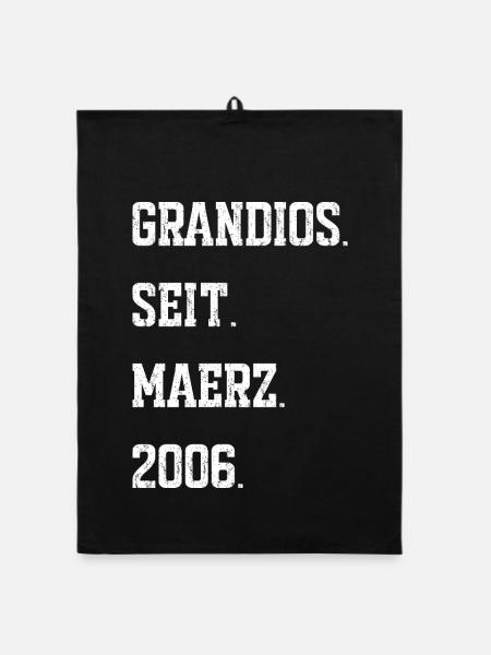 20. Geburtstag März 2006 - Organic Geschirrtuch - Schwarz - Vorne