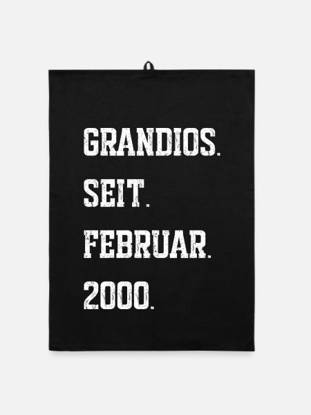 Geburtstag Februar 2000 - Organic Geschirrtuch - Schwarz - Vorne