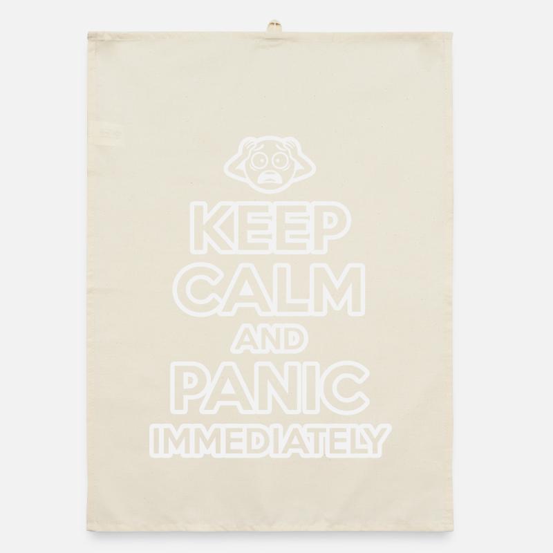 Reste calme et panique - Sarcastique drôle Torchon bio