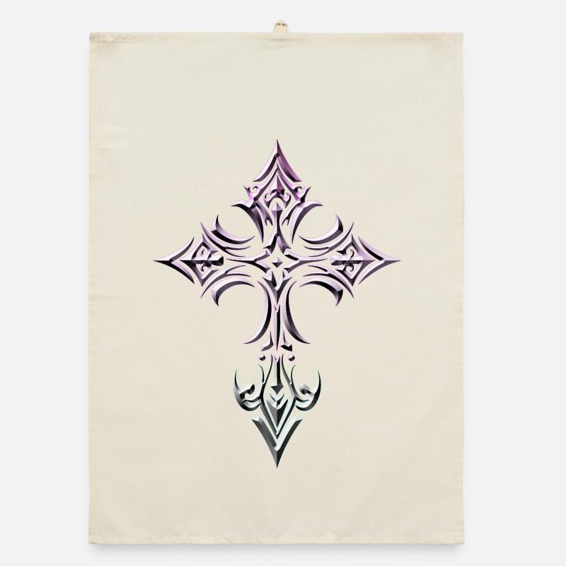 Gradient Gothic Cross Organic dish towel