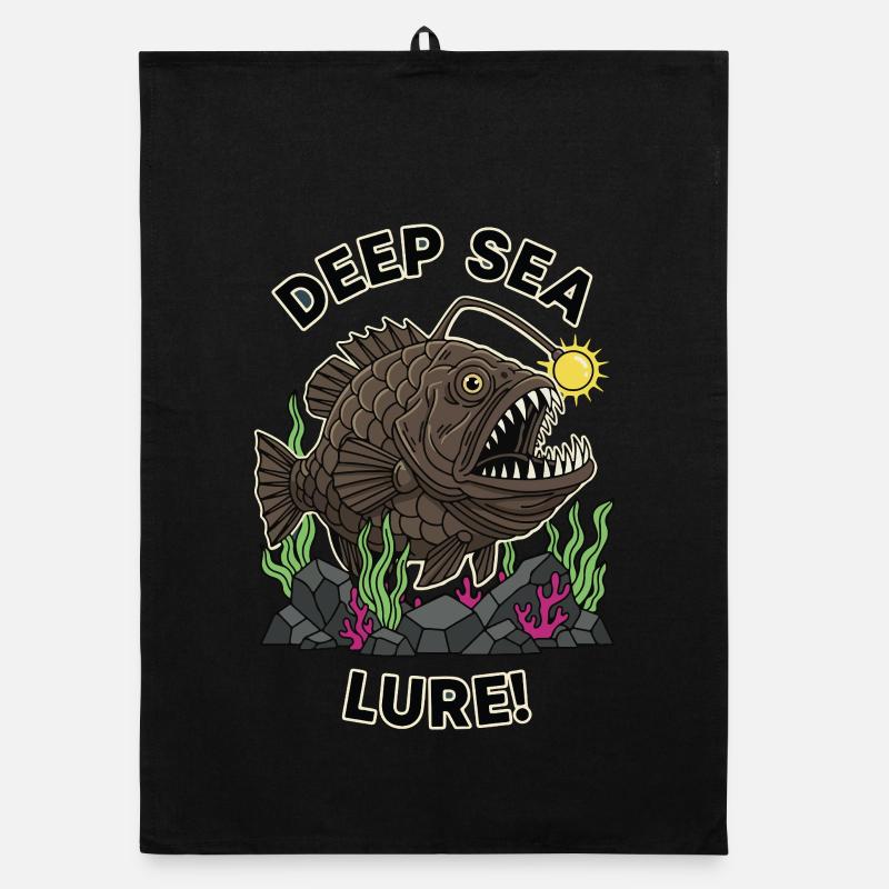 Baudroie Abyssale Deep Sea Lure Humour Torchon bio