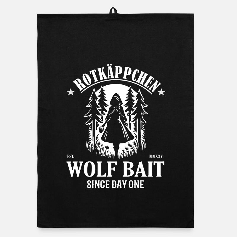 Rotkäppchen Wolf Bait Since Day One Design Organic Geschirrtuch