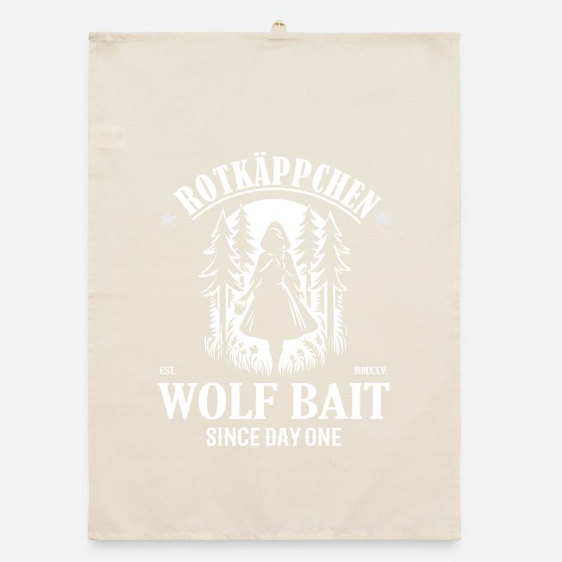 Rotkäppchen Wolf Bait Since Day One Design Organic Geschirrtuch