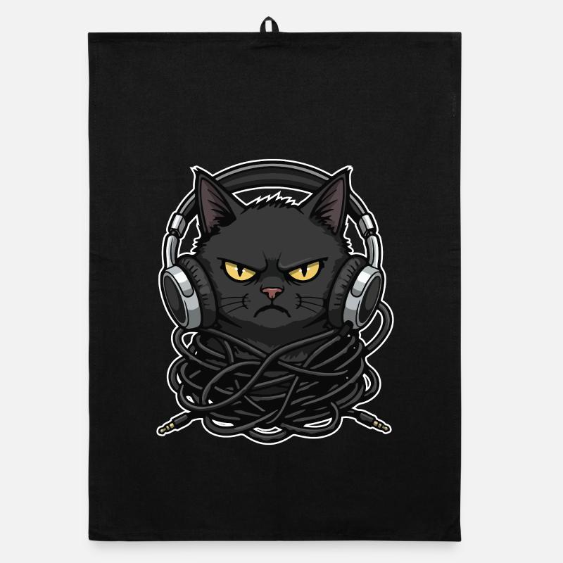 Cable Chaos Chat Musique Casque Torchon bio