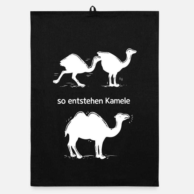 So entstehen Kamele – Lustiger Tier Cartoon Comic Organic Geschirrtuch