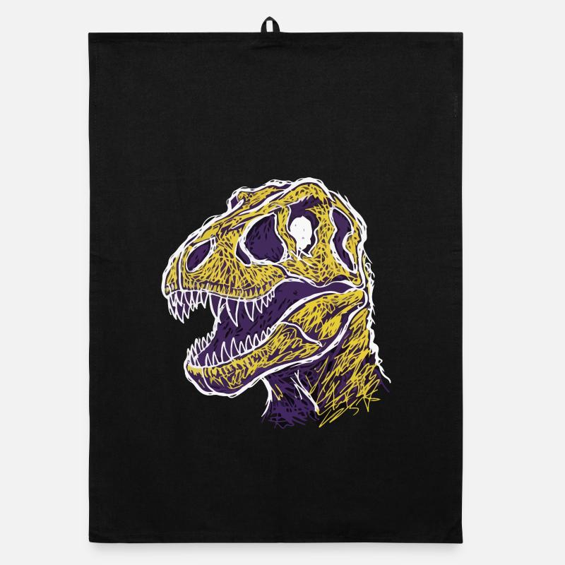 Artistic Dinosaur T-Rex Skull Organic dish towel