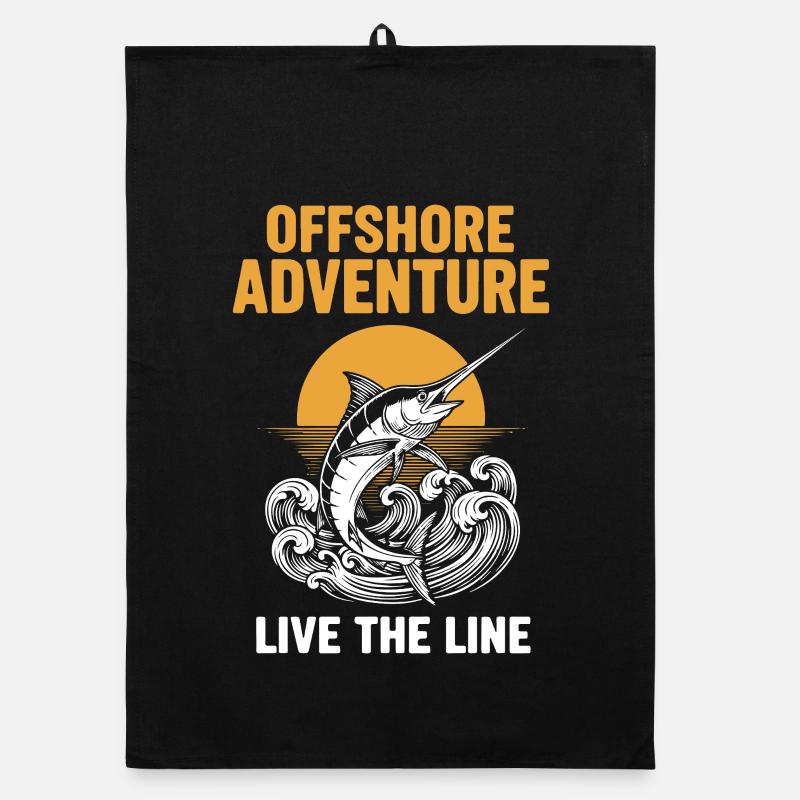 Fishing Sea Swordfish Offshore Adventure Organic dish towel