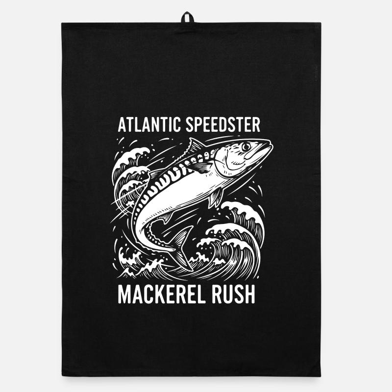 Sea Fishing Mackerel Mackerel Rush Organic dish towel