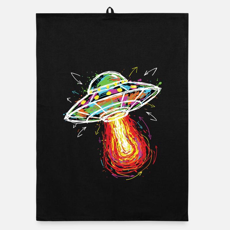 OVNI Espace Scribble Gribouillis Couleur Torchon bio