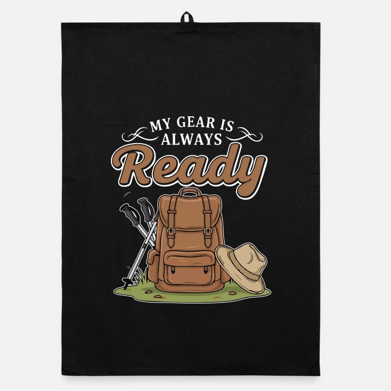 Camping Hiking Equipment My Gear Is Ready - Organic dish towel - black