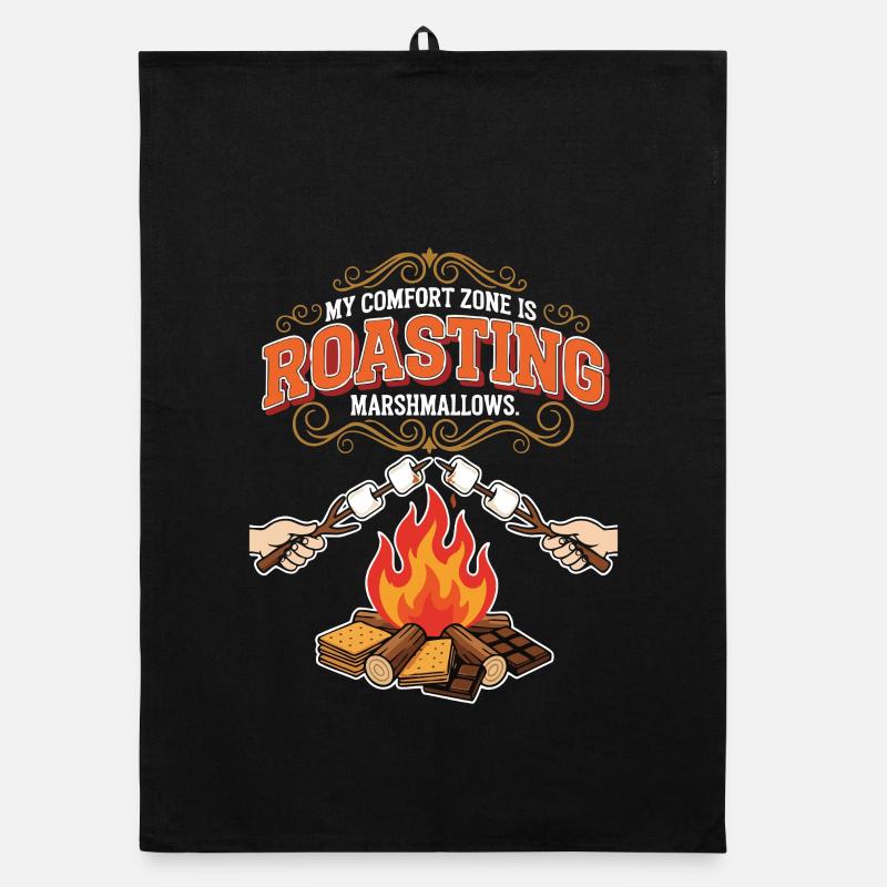 Camping Humor Komfortzone Marshmallows rösten Organic Geschirrtuch