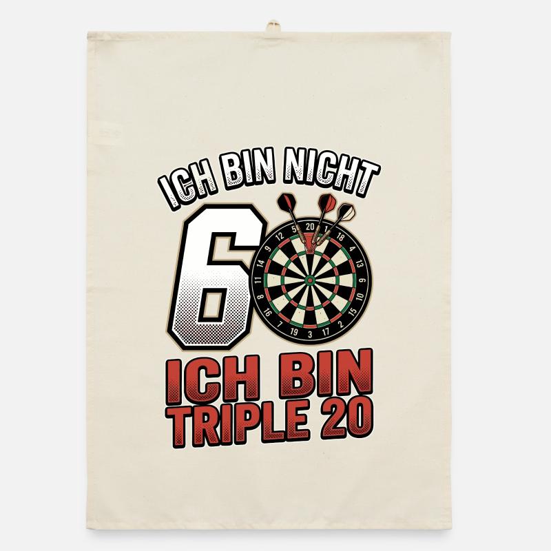 60. Geburtstag Dart Triple 20 Organic Geschirrtuch