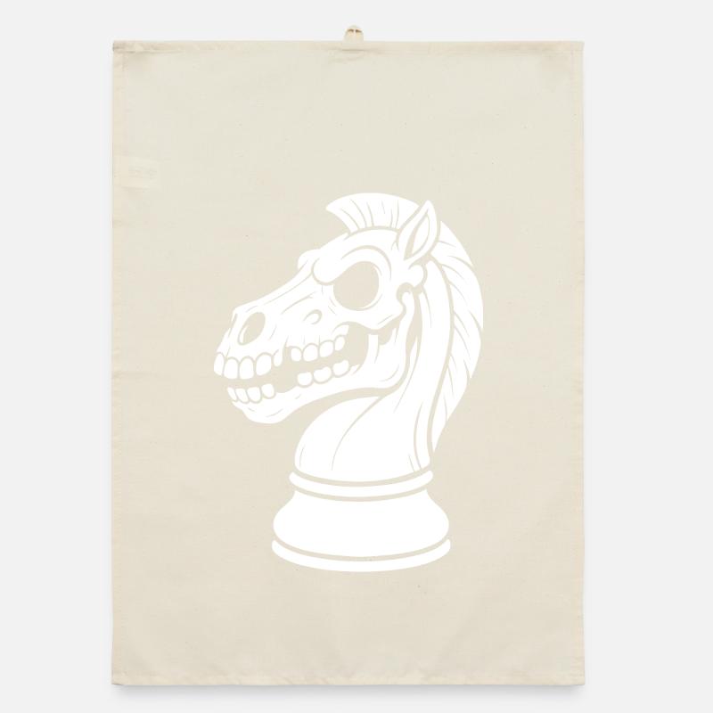 Squelette du Chevalier d’échecs Dark Chess Design Torchon bio