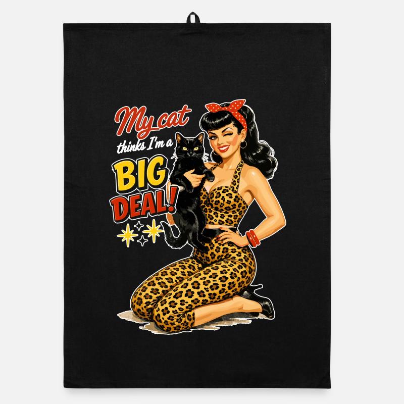 Rockabella & Katze: My cat thinks I'm a big deal Organic Geschirrtuch