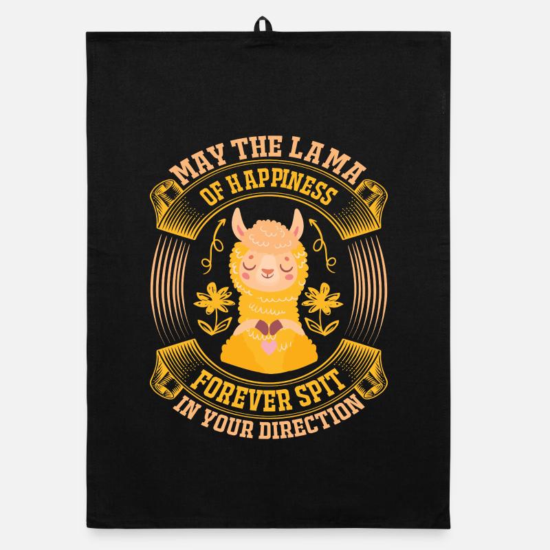Lama spit happiness Organic dish towel