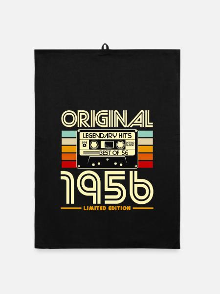 Originale Retro Heritage Kassette von 1956 - Organic Geschirrtuch - Schwarz - Vorne
