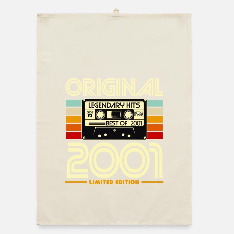 Original 2001 Hits Cassette Vintage Organic dish towel