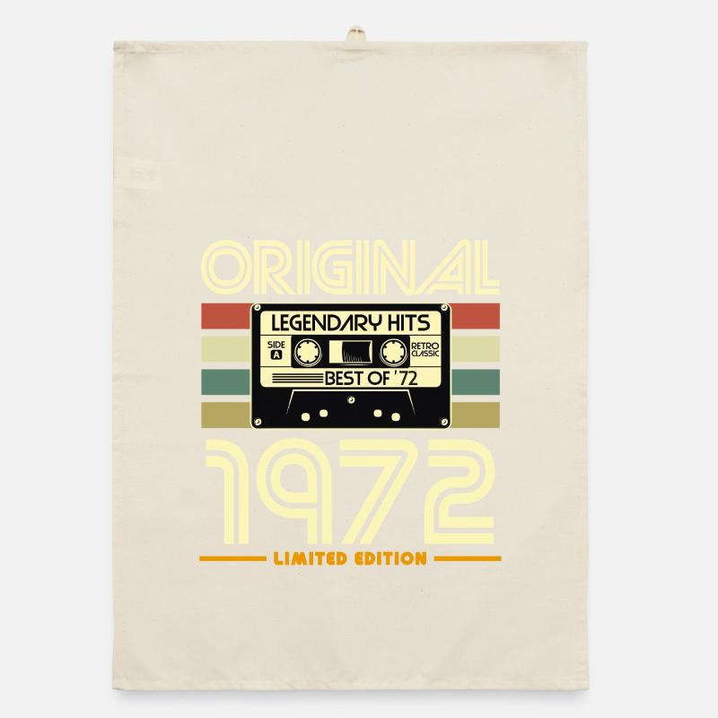 Original 1972 Hits Retro Cassette Organic dish towel