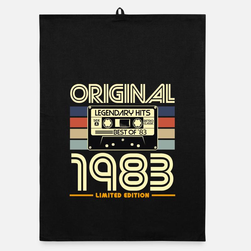 Originale Retro-Kassette von 1983 Organic Geschirrtuch