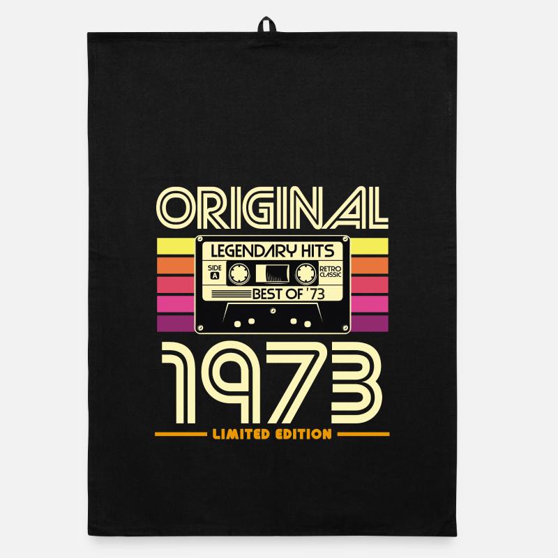 Originale Retro-Kassette von 1973 Organic Geschirrtuch