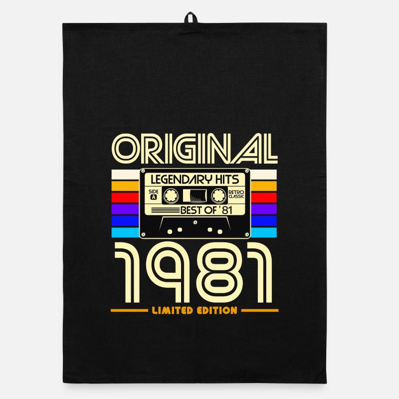 Originale limitierte Retro-Kassette von 1981 Organic Geschirrtuch