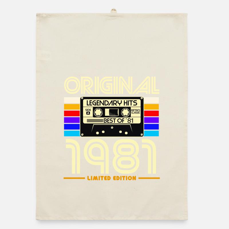 Originale limitierte Retro-Kassette von 1981 Organic Geschirrtuch