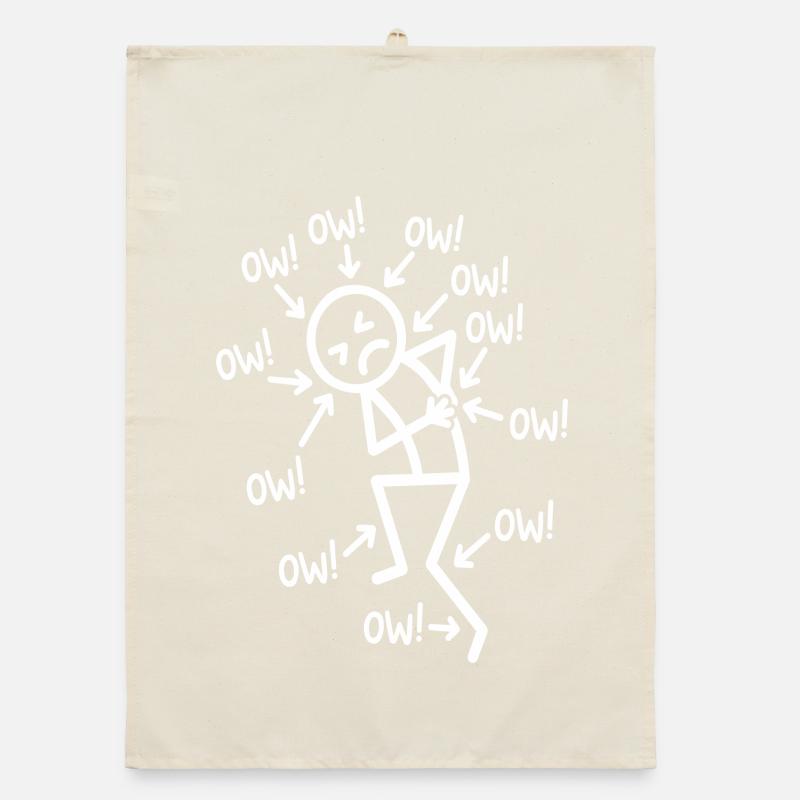 Stickman ou graphique drôle de douleur à qui on peut s’identifier Torchon bio