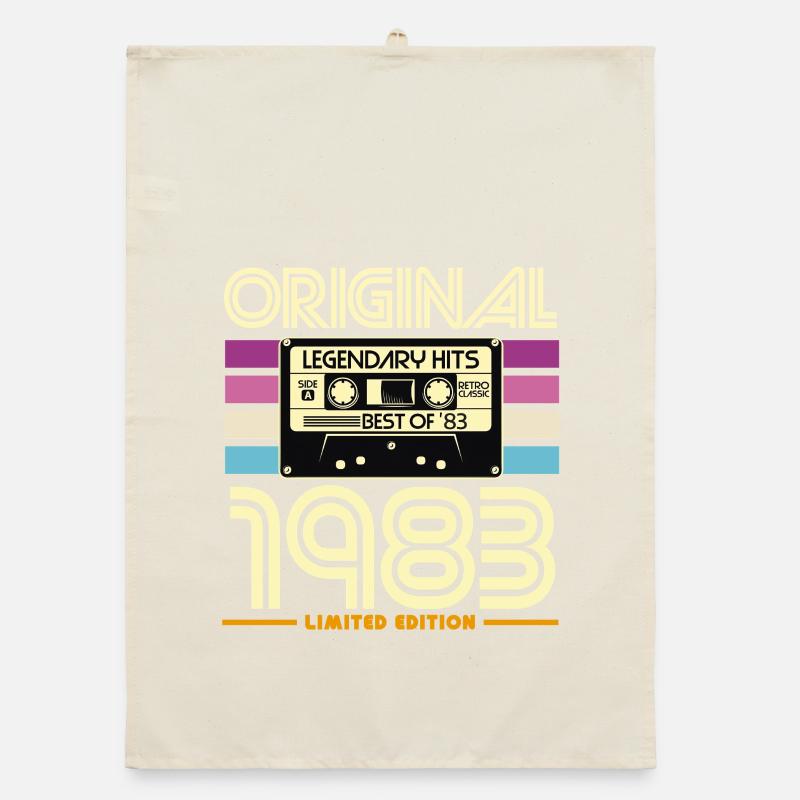 Retro Cassette 1983 Legend Organic dish towel
