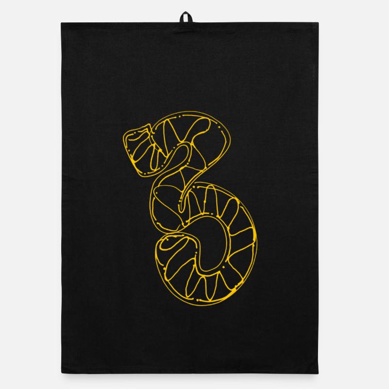 Neonlinien Schlange Konturkunst: Die gelbe 3 Organic Geschirrtuch