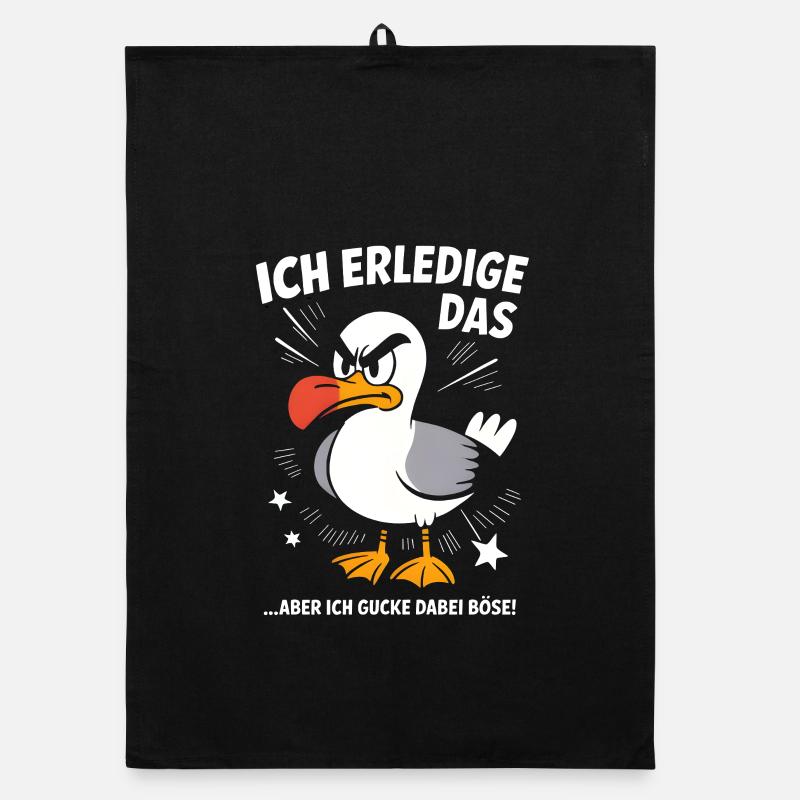 Möwe Seevogel Nen scheiss muss ich Organic Geschirrtuch