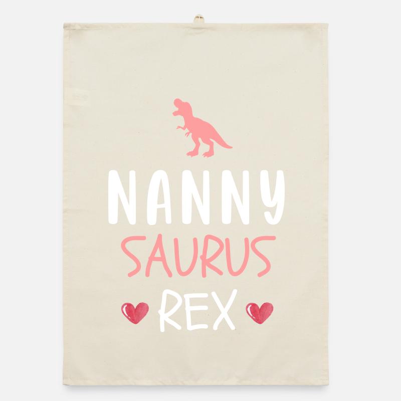 Nannysaurus Rex Cute Nanny Dinosaur Organic dish towel