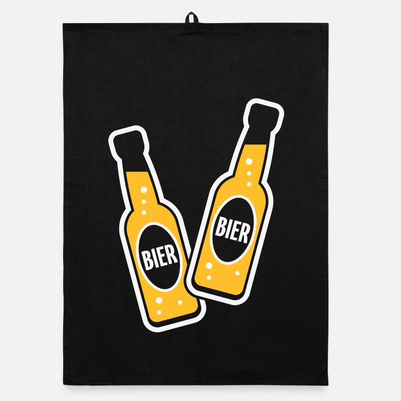2 Bierflaschen Stoßen An (Bier Biertrinker NEG 2C) Organic Geschirrtuch