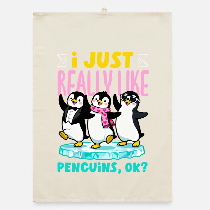 Cute Penguin - Gift for Penguin Lover Organic dish towel