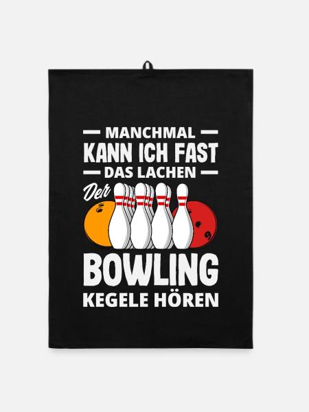 Bowling Kegeln Lustiger Spruch - Organic Geschirrtuch - Schwarz - Vorne