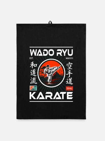 Wado-Ryu Martial Arts Outfit für den Karateka - Organic Geschirrtuch - Schwarz - Vorne
