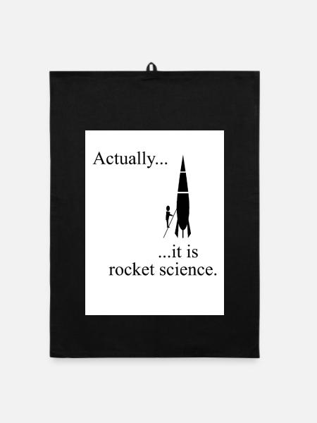Actually, it is rocket science - Organic dish towel - black - Front
