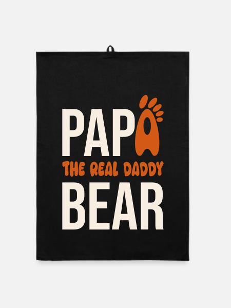 Papa Bear: El Real Daddy - Organic Geschirrtuch - Schwarz - Vorne