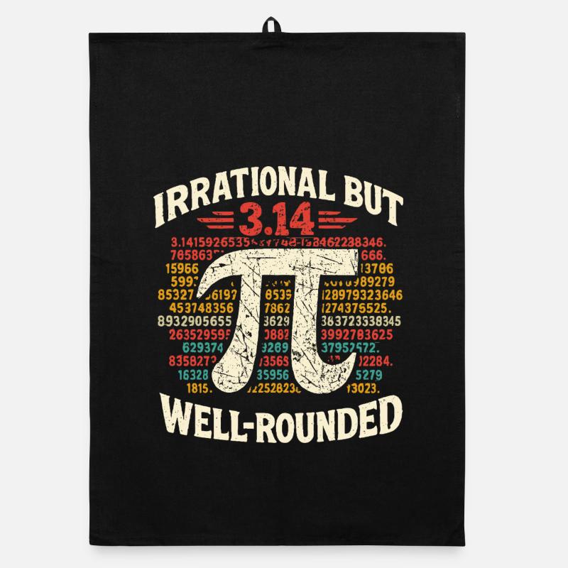 Irrational But Well-Rounded Pi Day Mathe Design Organic Geschirrtuch