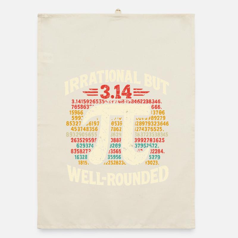 Irrational But Well-Rounded Pi Day Math Design Organic dish towel