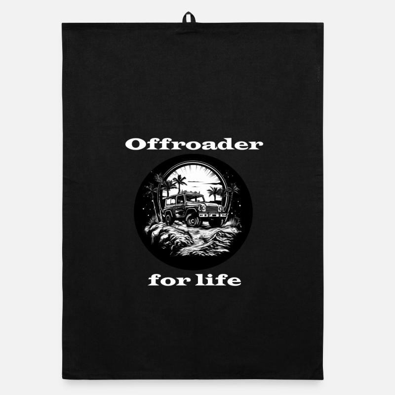 Offroader for life weiß Organic Geschirrtuch