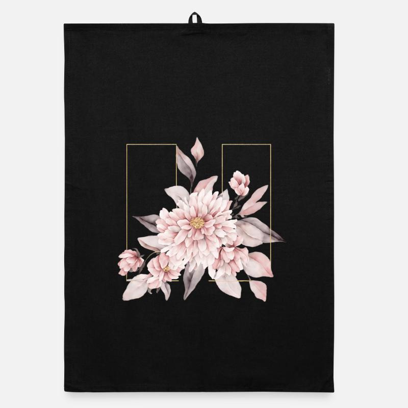 Elegant Blush Floral Design Organic dish towel
