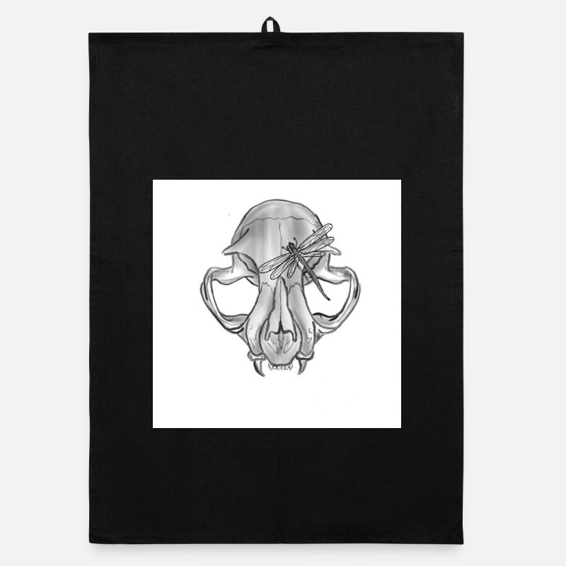 Crâne Libellule Monochrome Torchon bio