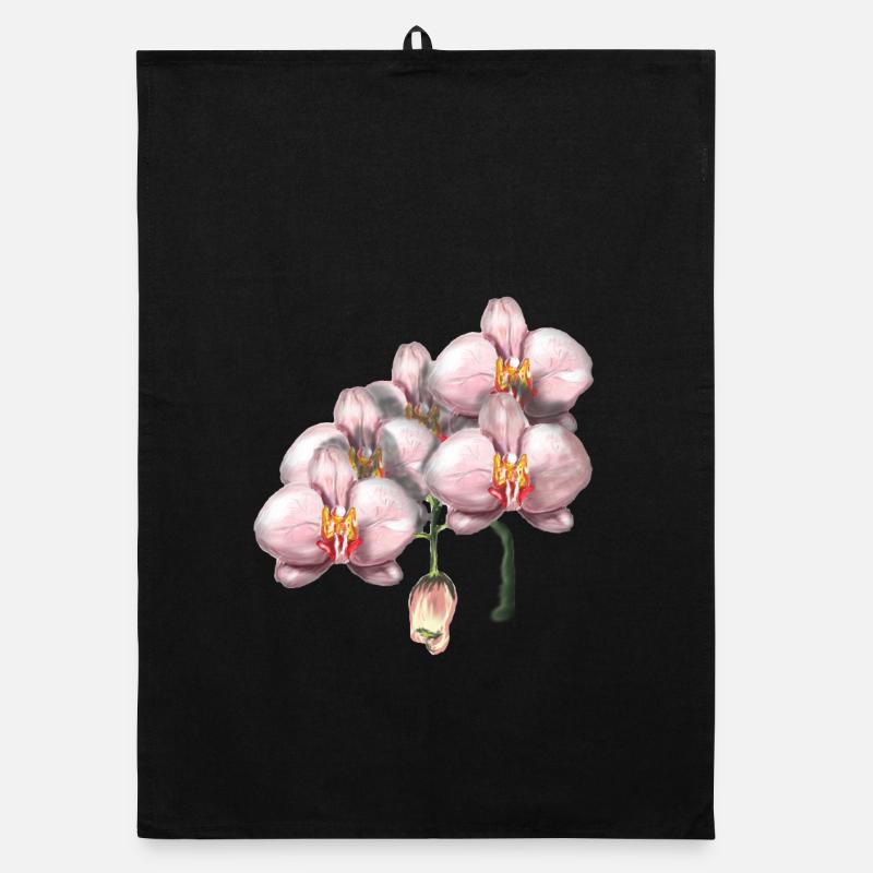 Illustration de fleurs d’orchidée rose Torchon bio