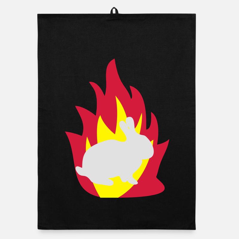 Lapin dans le feu Torchon bio