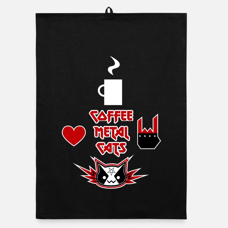 Coffee, Metal, Cats Organic dish towel