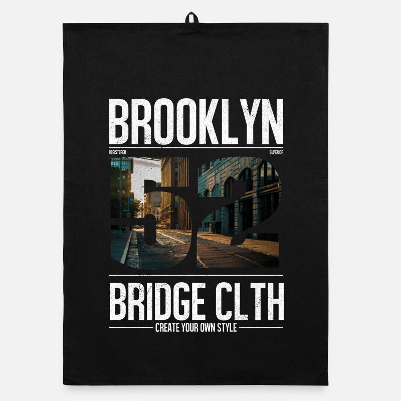 Brooklyn Bridge Straßenlinie Organic Geschirrtuch