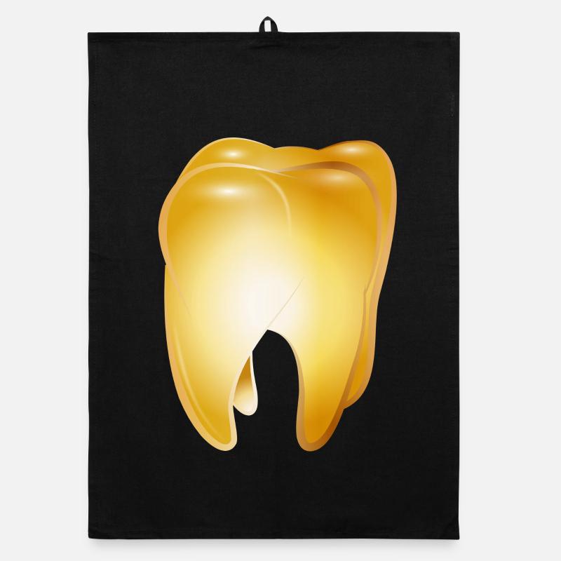 Une dent d’or comme symbole du succès et de l’argent Torchon bio