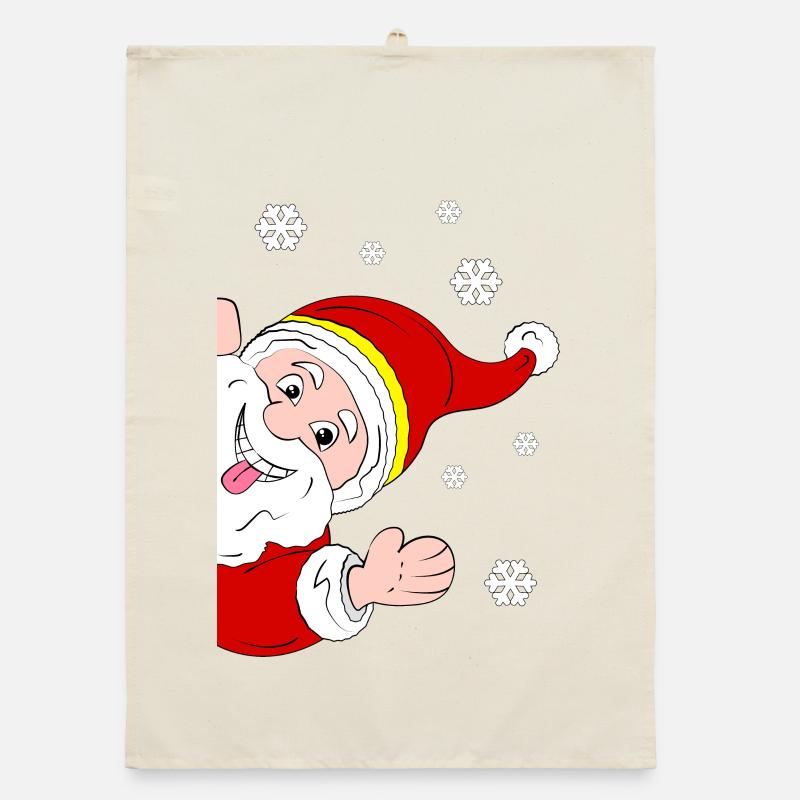 Froher Weihnachtsmann Schneegruß Organic Geschirrtuch